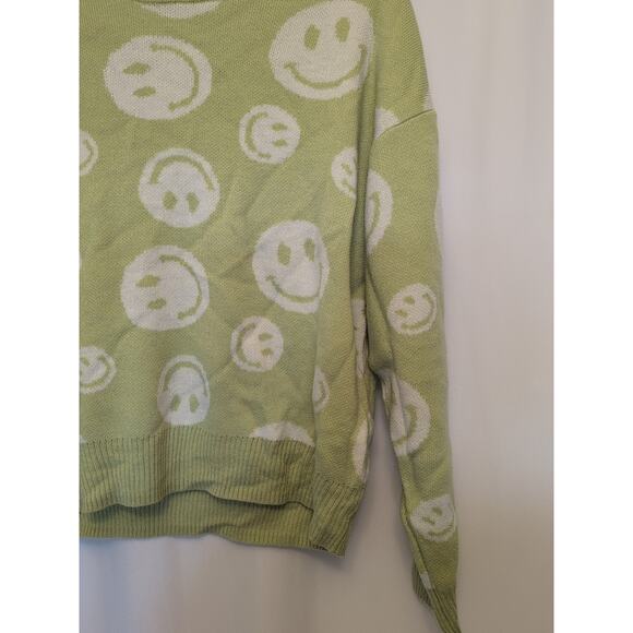 Forever 21 Green XS smiley face sweater y2k style long sleeve - Picture 4 of 7